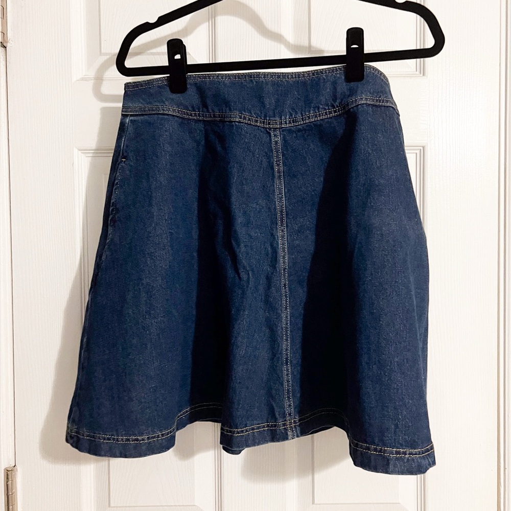 Pilcro and the Letterpress Dark Blue A-Line Skirt